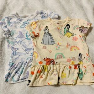 3T Disney princess and Frozen short sleeve shirts